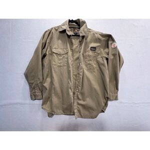 Konreco FR Protection Work Shirt Tan Long Sleeve Button Up Men's 2XL